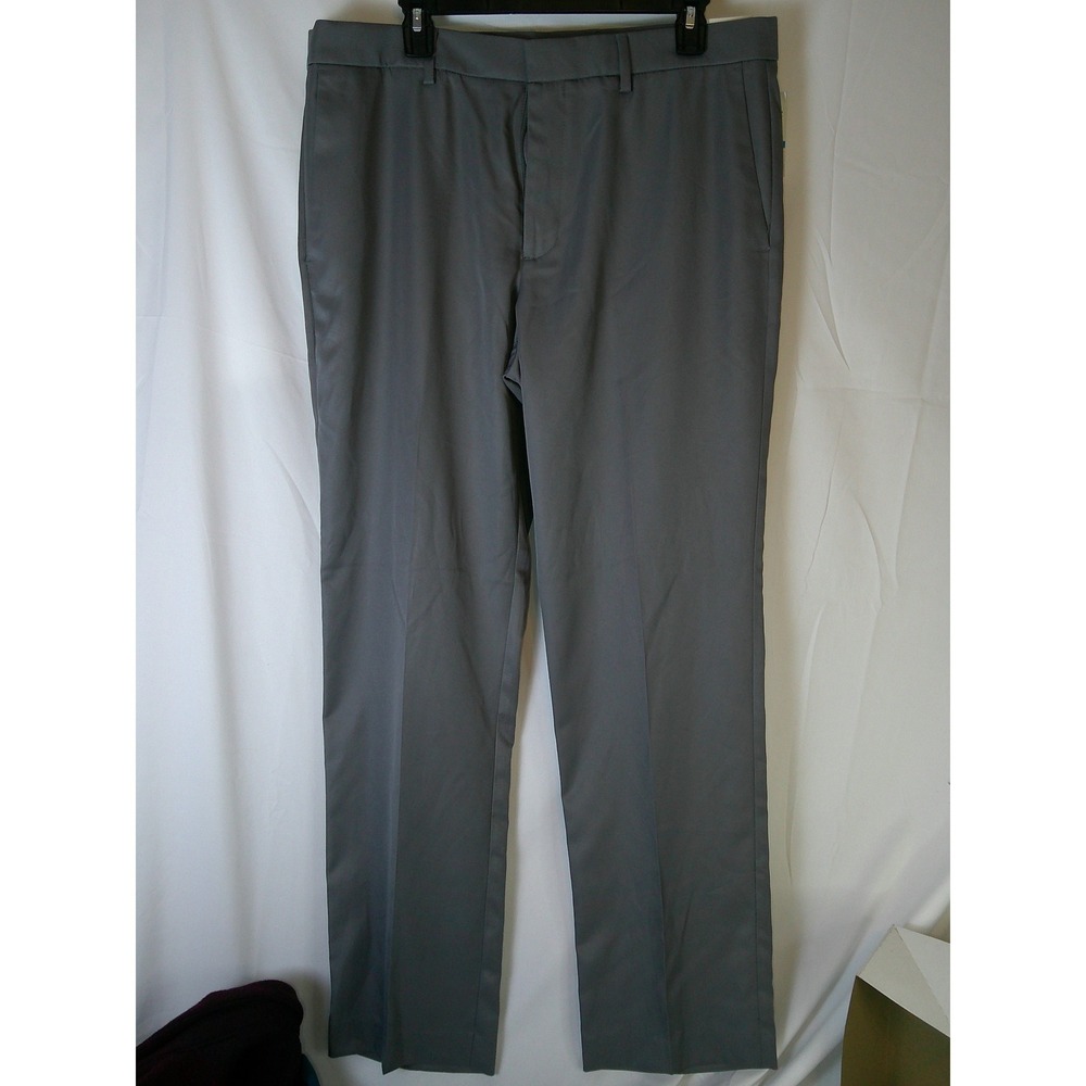 Perry Ellis Portfolio Mens Modern Fit Dress Pants Gray Alloy 36x32 NWT $85